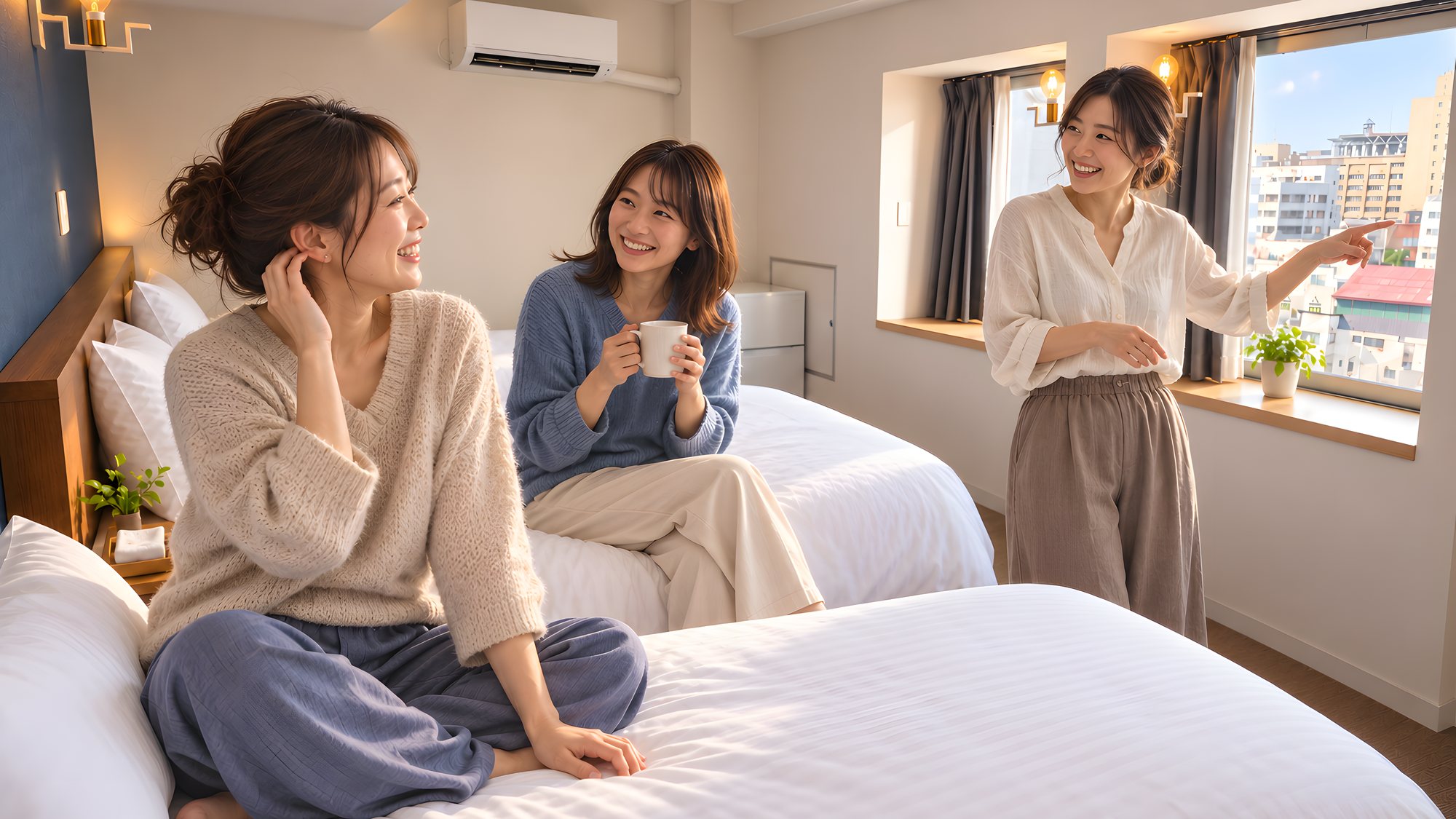 ベッドは3台。部屋は、ひとつ。
